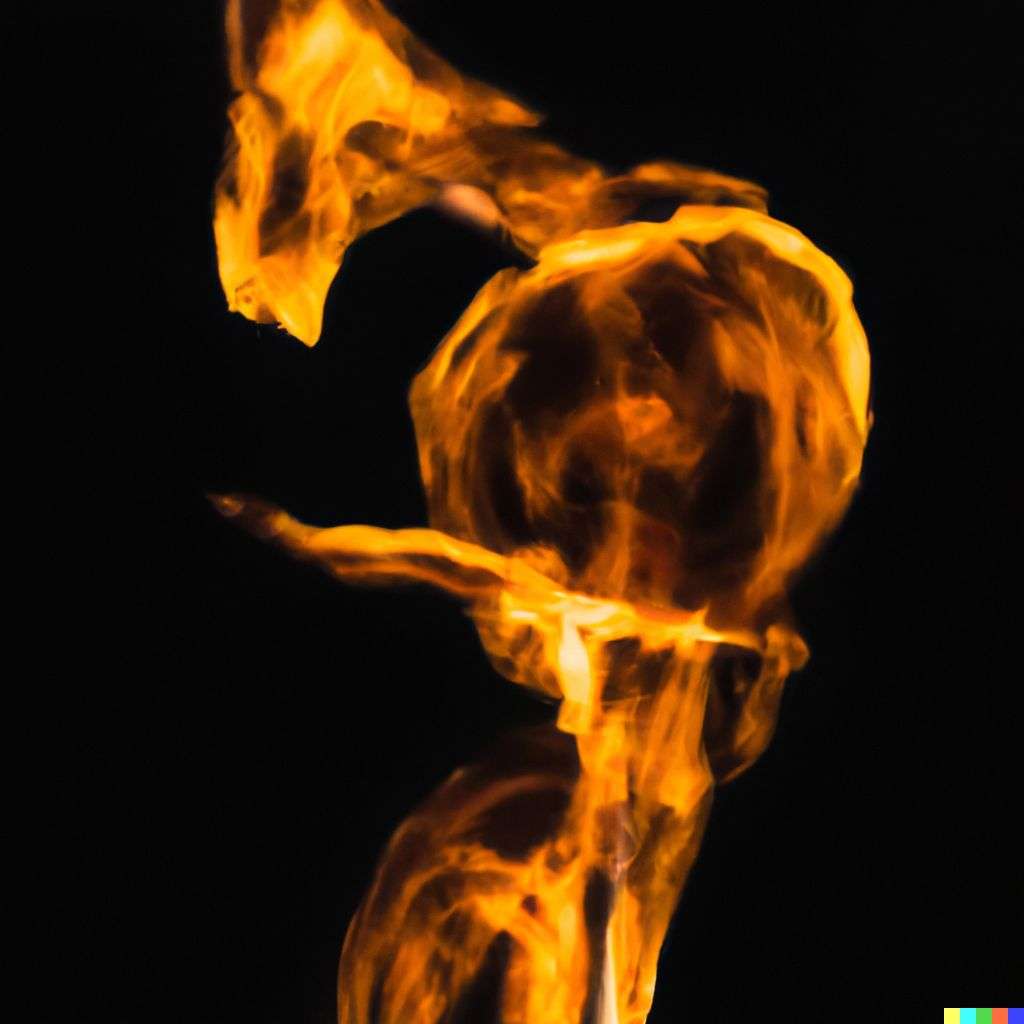 a representation of anxiety, fire art